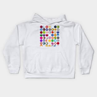 Various colored balls and circles Kids Hoodie